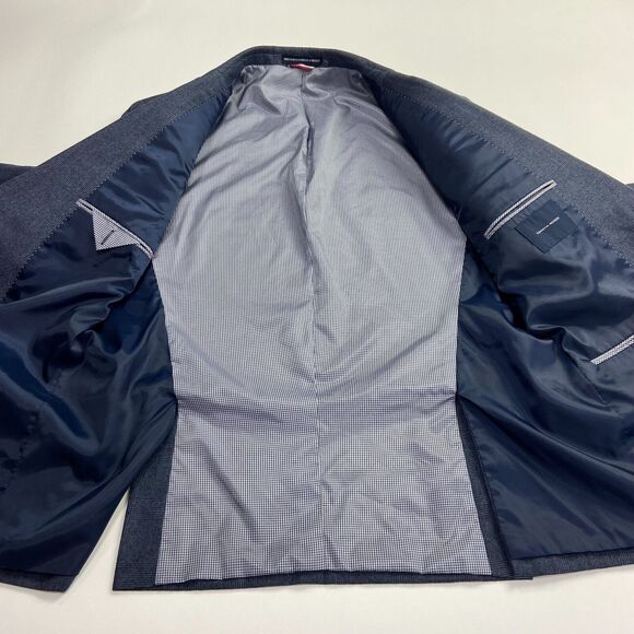Tommy Hilfiger XL Men's 100% Wool Two Button Blazer Sport Suit Coat Blue - Picture 9 of 15